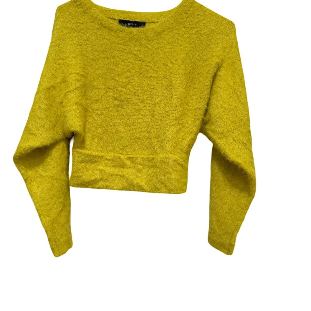 Forever 21 Citron Yellow Knit Sweater Women’s Small NWT Long Sleeve Pullover Top - Picture 2 of 7